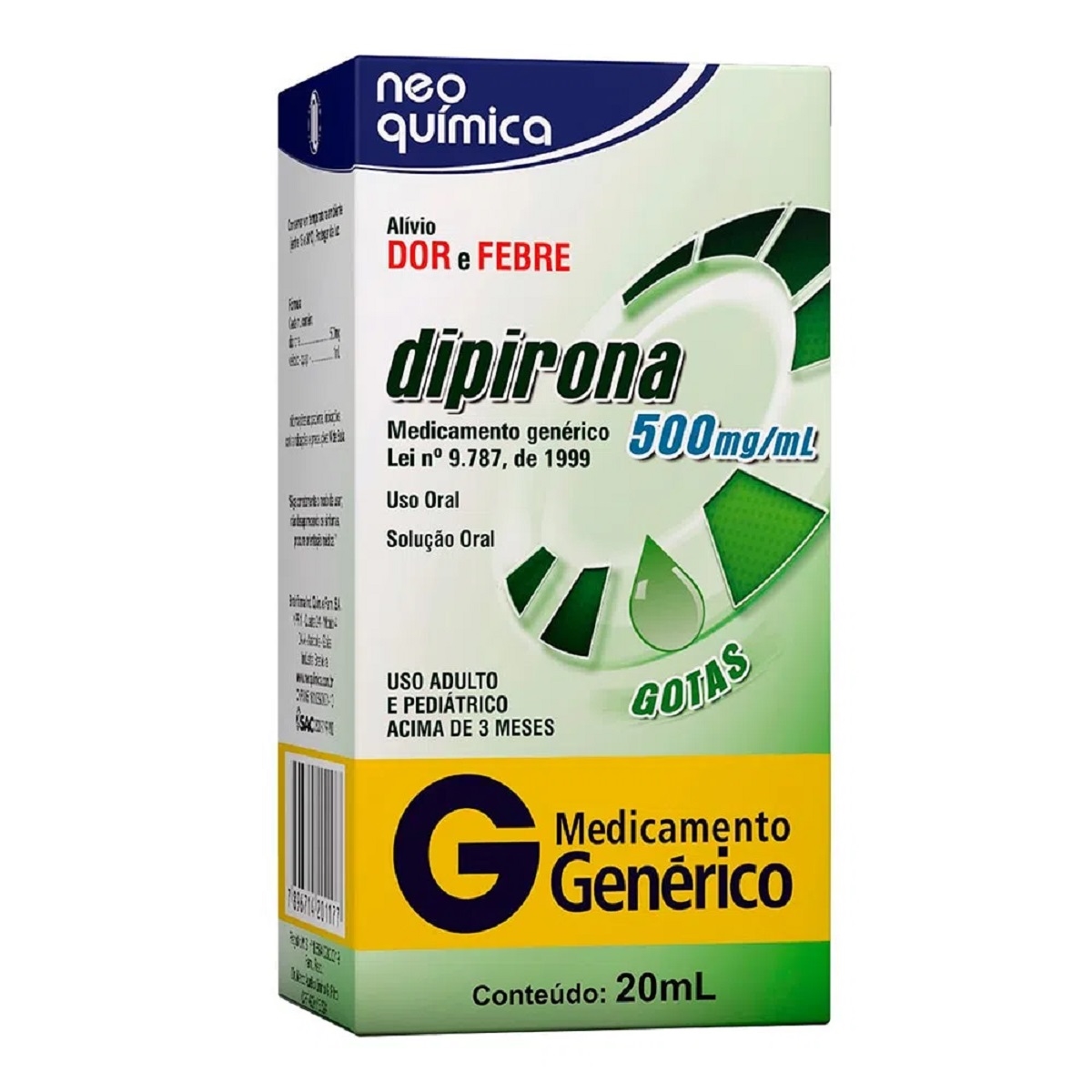 DIPIRONA SOD 500MG PET GTS 20ML/NEO - Dipirona Monoidratada 500mg/ml ...