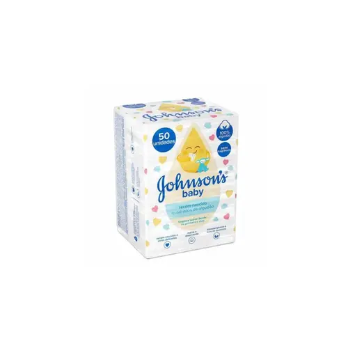 Algodão Quadrados Johnsons Baby Recém-Nascido 50 Unidades