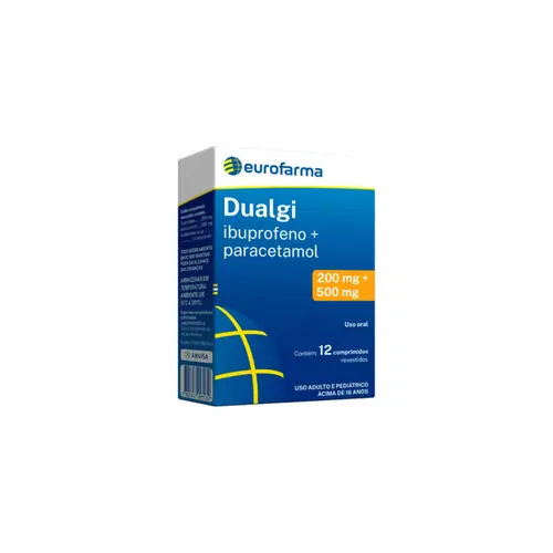 Dualgi 200mg + 500mg Eurofarma Com 12 Comprimidos