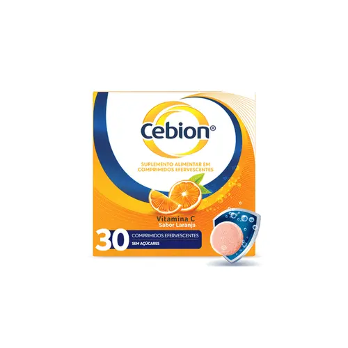 Vitamina C Cebion Laranja 1g Merck 30 Comprimidos Efervescentes