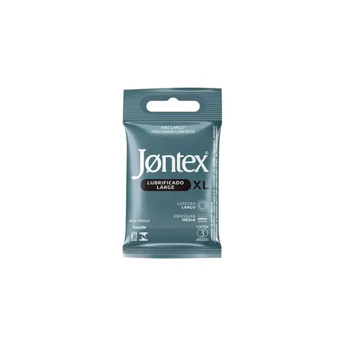 Preservativo Lubrificado Jontex Xl Com 3 Unidades