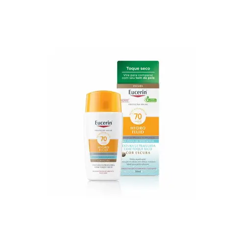 Protetor Solar Facial Eucerin Hydro Fluid Cor Escura FPS70 Com 50ml