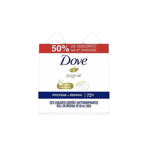 Kit Desodorante RollOn Dove Original Com 2 Unidades De 50ml Cada