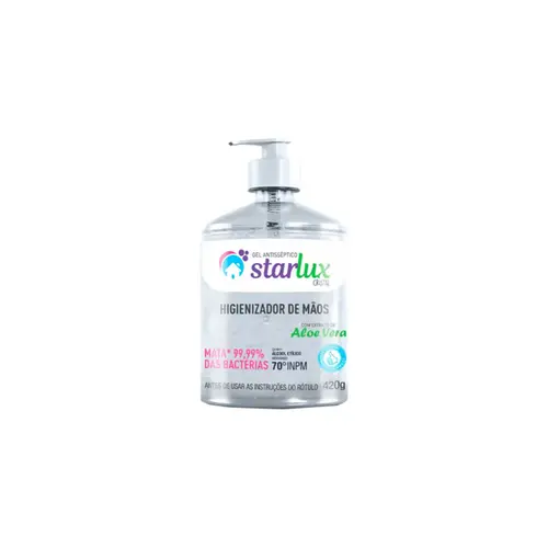 Alcool Gel Starlux Com Aloe Vera Com 450g