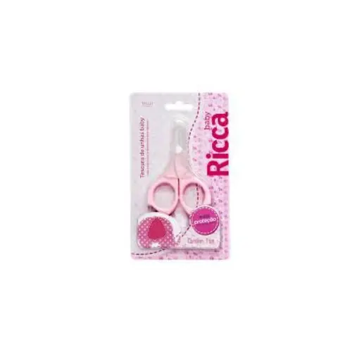 Tesoura de Unha Ricca Baby Colors Rosa Contem 1 Unidade
