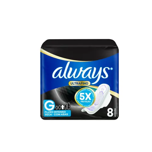 Absorvente Noturno Always Ultrafino Com Abas Com 8 Unidades