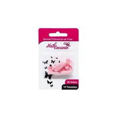 Unha Postiça Nail Encanto Rosa Com 28 Unidades