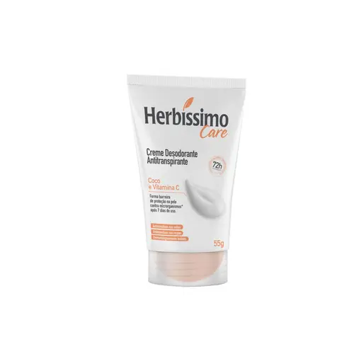 Desodorante Creme Herbíssimo Care Coco e Vitamina C Com 55g