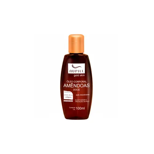 Óleo Corporal de Amêndoas Doce Nupill Gold Skin Com 100ml