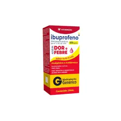 Ibuprofeno 100mg/ml Gotas Vitamedic Com 20ml