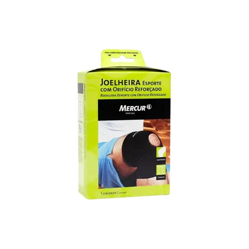Joelheira Mercur Neoprene Com Orifício Reforçado Tamanho G