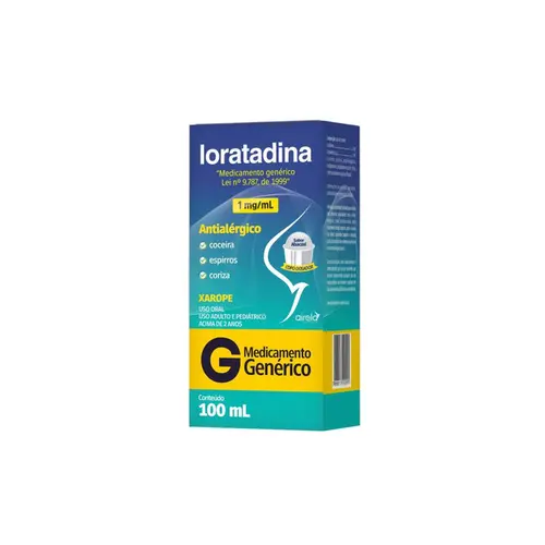 Loratadina 1mg/ml Xarope 100ml  sabor abacaxi + copo medidor Airela