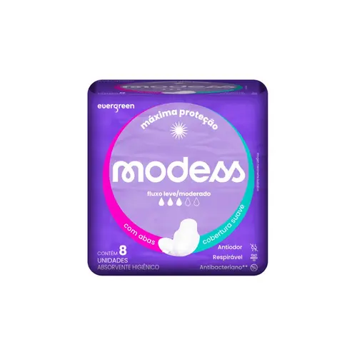 Absorvente Modess Com Abas Com 8 Unidades