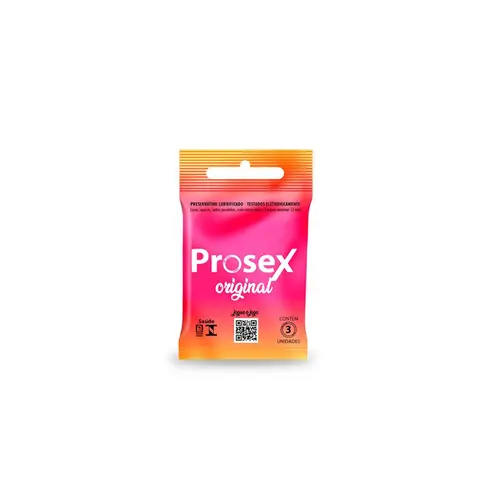 Preservativo Prosex Lubrificado Original Com 3 Unidades