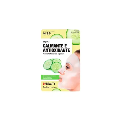 Máscara Facial Algodão Pepino Kiss New York 1 Unidade