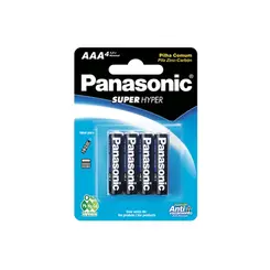 Pilha Panasonic Comum Palito AAA Com 4 Unidades