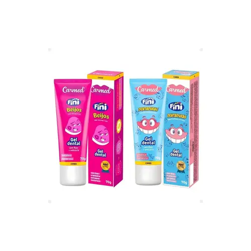 Kit Carmed Fini Gel Dental Beijos 70g + Dentadura 70g