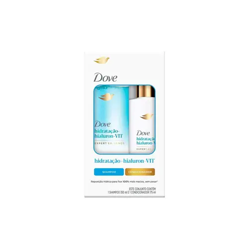 Kit Dove Hidratação + Hialuron-VIT Sh 350ml + Cond 175ml