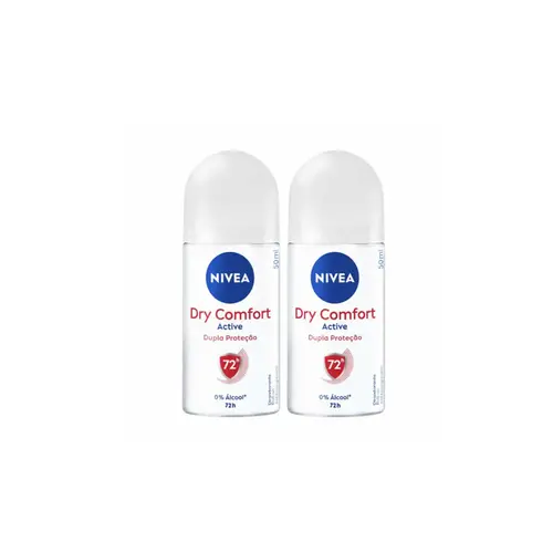 Kit Desodorante Nivea Dry Comfort Roll-On Com  2 Unidades Com 50ml Cada