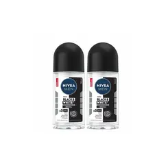 Kit Desodorante Roll-On Nivea Men Black & White Invisible Original Com 2 Unidades 50ml