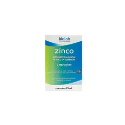 Zinco 2mg Biolab Suspenção Oral Com 75ml