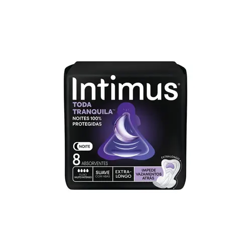 Absorvente Intimus Noite Tranquila Suave Com Abas 8 Unidades