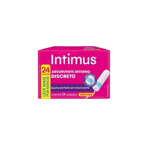 Absorvente Interno Intimus Discreto Médio Com 24 Unidades