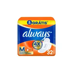 Absorvente Always Suave M Com Abas Com 32 Unidades
