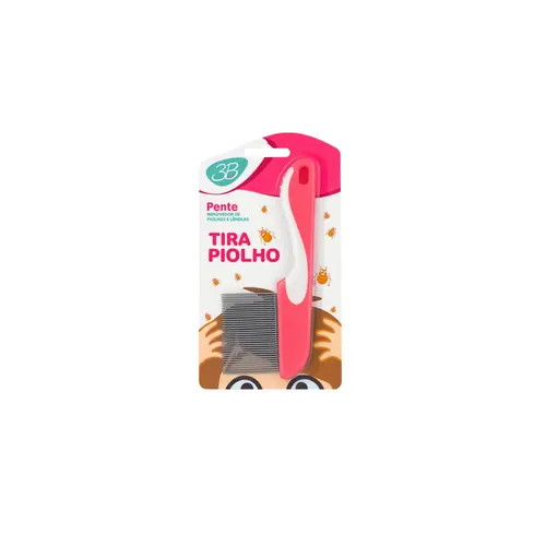 Pente Fino De Aço Tira Piolho Rosa Com Cabo 3B