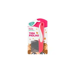 Pente Fino De Aço Tira Piolho Rosa Com Cabo 3B