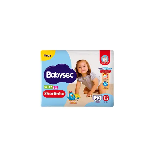 Fraldas Babysec Shortinho Mega G Ultrasec com 22 unidades