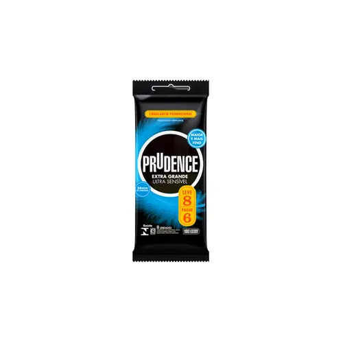 Preservativo Prudence XG Ultra Sensivel Com 8 Unidades