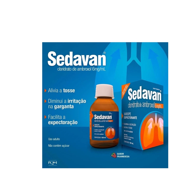 Xarope Expectorante Sedavan Adulto 6mg 100ml - Xarope Expectorante Sedavan  Adulto 6mg 100ml - VIDFARMA INDUSTRIA DE MEDICAMENTOS LTDA