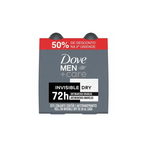 Kit Desodorante RollOn Dove Men+Care Invisible Dry 2 Unidades