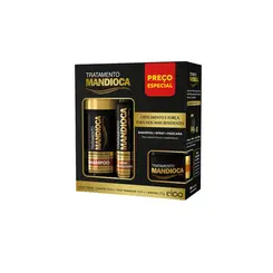 Kit Eico Tratamento Mandioca Shampoo 450ml + Spray Finalizador 120ml + Máscara 270g