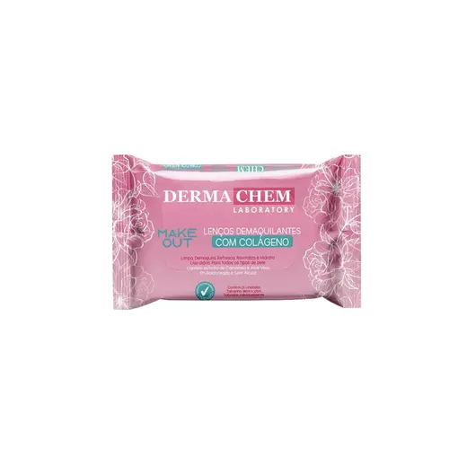 Lenço Demaquilante Dermachem Colágeno Com 25 Unidades