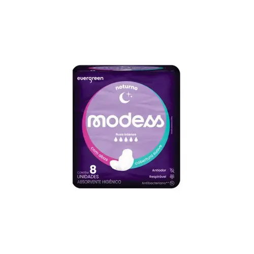 Absorvente Modess Noturno Com Abas Com 8 Unidades
