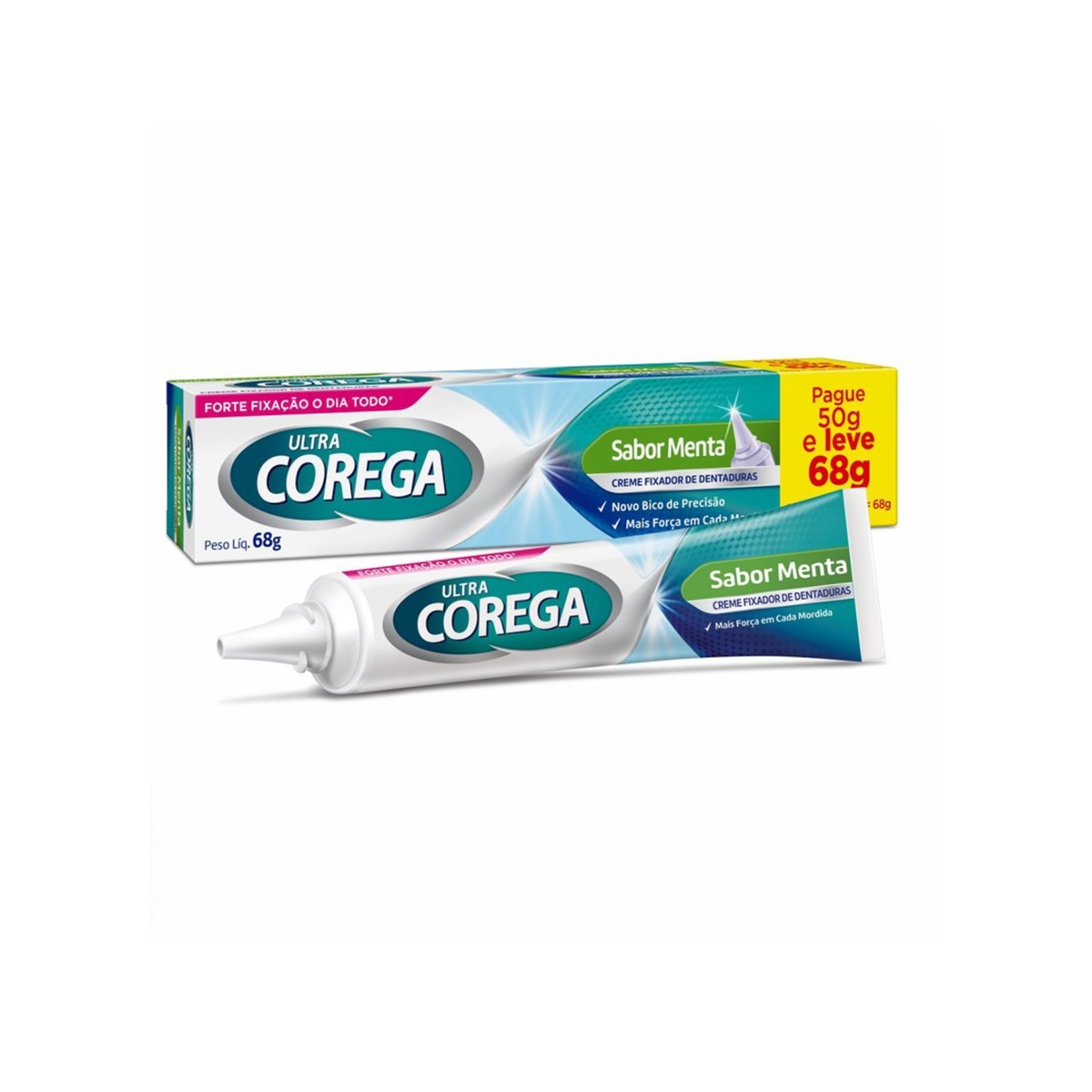 Corega Fixador de Dentadura Ultra Creme com bico de precisão Sabor ...