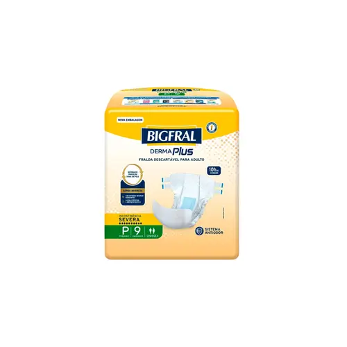 Fralda Adulta Bigfral Dermaplus P Com 9 Unidades