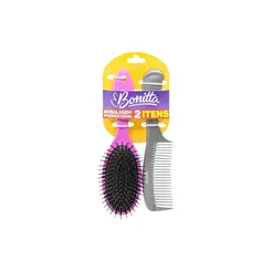 Kit Escova e Pente de Cabelo Bonita Médio