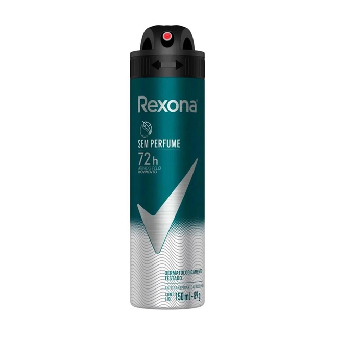 Desodorante Aerosol Masculino Rexona Sem Perfume 72 horas 150ml ...