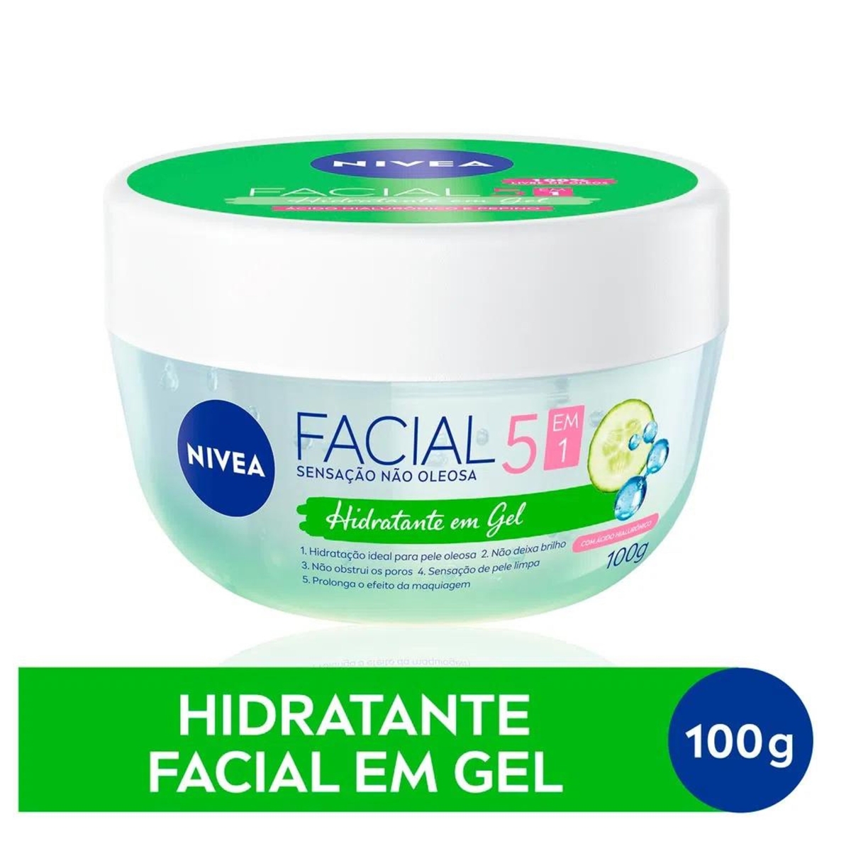 Hidratante Nivea Facial Gel Fresh Pepino Ácido Hialurônico 100g