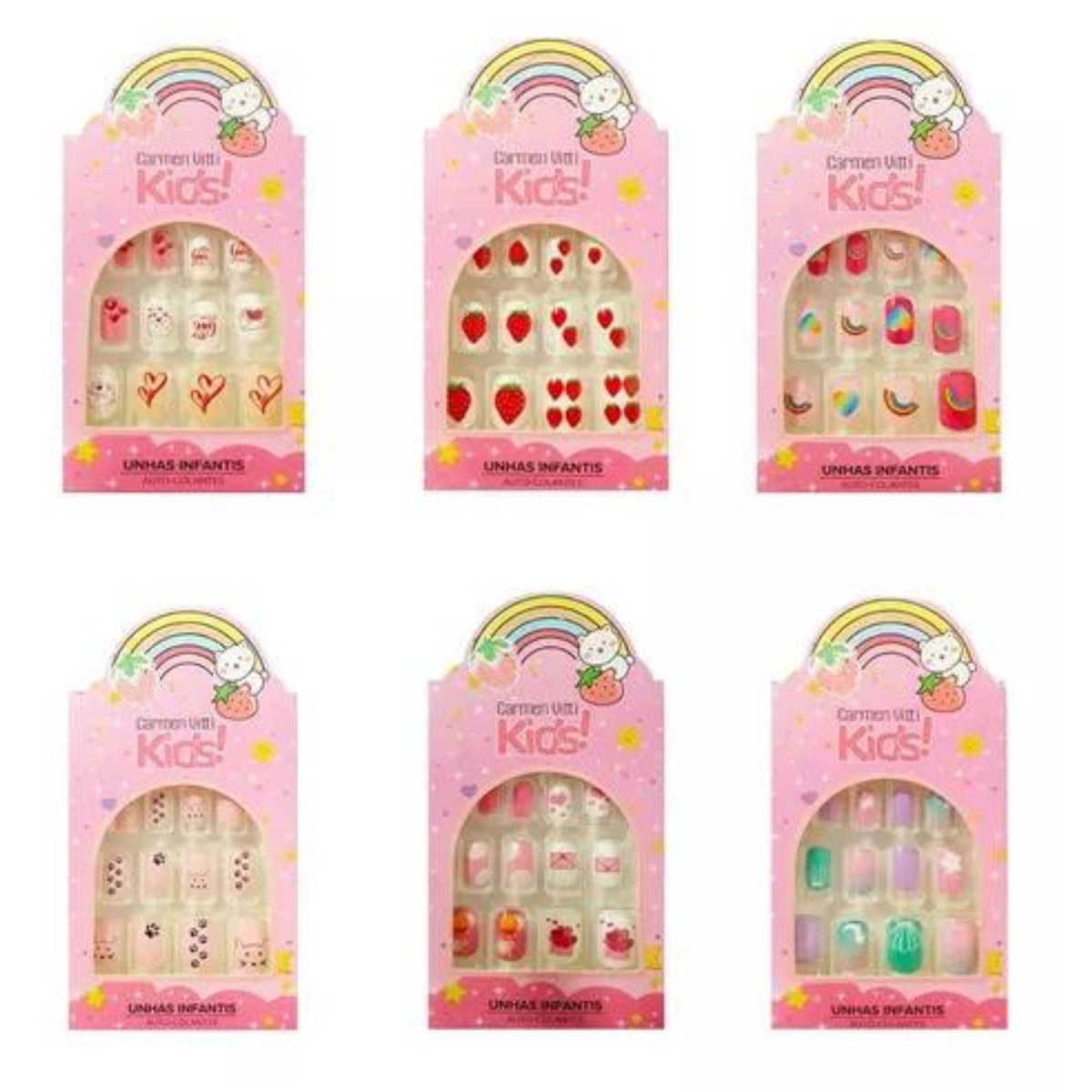 Unhas Postiças Infantil Carmen Vitti Kids UN-330-Contém 1 cartela com ...