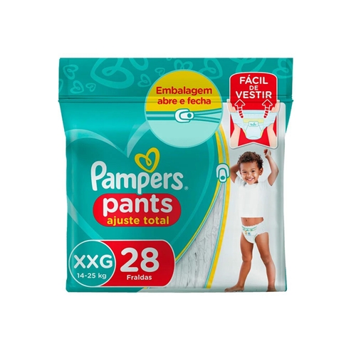 Fralda Pampers Pants Ajuste Total XXG 28 unidades - Fralda Pampers