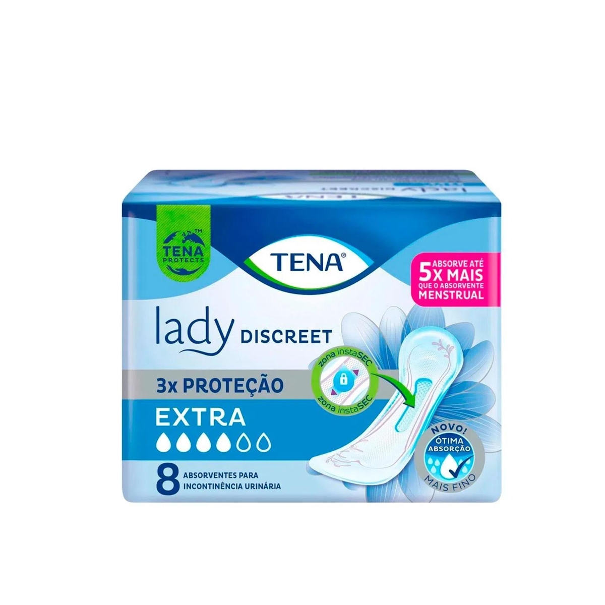 Absorvente Para Incontinência Urinária Tena Lady Discreet Extra 8 ...