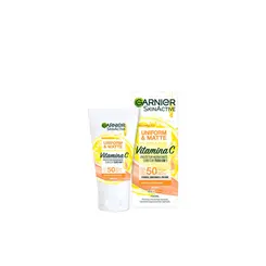 Protetor Solar Hidratante Facial Garnier Uniform & Matte Vitamina C FPS 50 Cor Média Com 40g