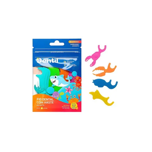 Fio Dental Dentil Kids Com Haste Com 20 Unidades