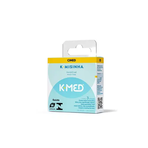 Preservativo K-med K-misinha Lubrificado Invisível Com 3 Unidades