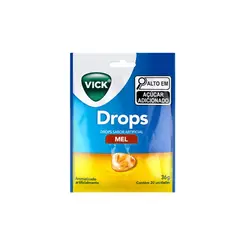 Pastilha Vick Drops Mel Com 20 Unidades